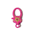 Pink and green flower-shaped alloy spring ring clasp hook for DIY keychains - Rose Red