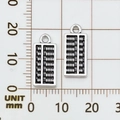 Antique silver abacus charms for DIY jewelry making set of 2 in retro alloy metal - Mini Retro Abacus