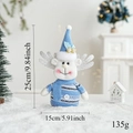 Details von blauem Weihnachts-Rentier-Plüschtier mit 25 cm Höhe und weichem Strickgewebe - Blauer Elch