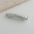 Elastico per capelli a catena d'argento con finitura in metallo texture lava moderna - Lava Argento Clip a Molla
