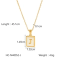 18K gold plated stainless steel necklace with white shell J-letter pendant dimensions - Letter J (HC-N40052-J)