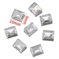 Sparkling transparent rectangle emerald cut crystal rhinestones for nail art, 10x8mm size - Emerald Cut/Sugar Cube (8*10mm)