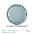 Blue magnetic retainer case, 9.3cm diameter, portable dental appliance storage box - U050 Portable Magnetic Type / Blue