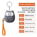 Dark grey owl personal security alarm with orange lanyard and 130dB sound feature - Chinese Packaging / Owl / Grey Black