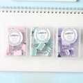 Set de pinces à reliure en métal pastel rose, vert menthe et violet avec boîtes de rangement - Petites Pinces à Dessin