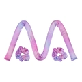 Pink purple tie-dye heatless hair curler set with matching satin scrunchies - Pink Red Purple (Without Clip)