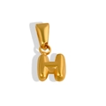 Detail of 18K gold plated stainless steel letter H bubble pendant for DIY necklace - Letter H - Gold