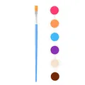 Children painting set with 6-color 5ml acrylic paint pots and one blue flat brush - 5ml 6 Colors Style B + 1 Brush