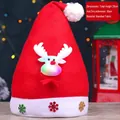 Glow-in-the-dark red Christmas hat with reindeer design and sparkling snowflake sequins - Luminous Patch Hat-Kids-Reindeer