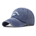 Berretto da baseball in cotone blu scuro lavato con ricamo bianco CALIFORNIA 1987 - Regolabile / 1987 Blu Navy Lavato