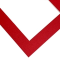 Linen textured red mat board with 45-degree white core bevel cut for artwork frames - Red (with Fabric Texture)