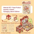 DIY 3D miniature shop PET stickers and scenic card set for creative scrapbooking - Scene Box Shop