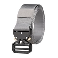 Tactical grey nylon belt with zinc alloy quick-release cobra buckle and tension markings - Gray