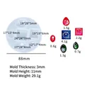 Molde de silicona redondo semitransparente para resina y joyería artesanal de DIY - Molde de gota de agua ovalada cuadrada