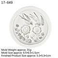 Molde de silicona blanco con relieve de girasol y pájaro para decoración de tartas caseras - 3# (Girasol y Pájaro) / Gris
