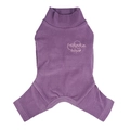 Lila Haustier-Jumpsuit aus Rippbaumwolle mit Infinite Love-Stickerei und Stehkragen - L / Lila