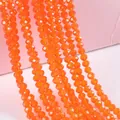 Faceted rondelle glass crystal beads in orange red color for DIY jewelry making - 54 Orange Red / (6mm) - Approximately 80 Beads