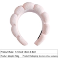 Pink puffy sponge headband with wave design for skincare and makeup routines - 11# Towel Cloth Light Pink Headband