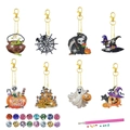 8-piece Halloween DIY diamond painting keychain set with pumpkins and ghosts - Halloween Night Mix Style