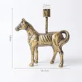 Bougeoir vintage cheval de guerre européen en résine noire et dorée, hauteur 19cm - DS8616-Bougeoir Cheval de Guerre