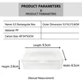 Compact 9.5x6.5x2.6cm transparent PP plastic storage box with secure front buckle latch - 9.5 Rectangular (9.5*6.5*2.5cm)