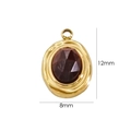 Detail van 12x8mm donkerrode gefacetteerde natuursteen hanger met 14K verguld goud frame - Rode Tijgeroog