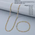 Fashionable 4mm width stainless steel NK chain necklace and bracelet in various lengths - 4mm Two-tone Gold Figaro 3-1 / Necklace 55cm