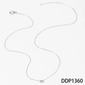 Elegant silver-toned stainless steel necklace with a single round-cut zircon solitaire - Silver Necklace (DDP1360)