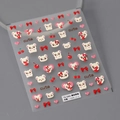 Stickers à ongles 3D TS-3381 avec motifs hamsters mignons, cerises et nœuds - TS-3381 Souris Cerise Nouveau Relief