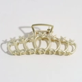 Pince à cheveux en métal doré avec plusieurs motifs de pommes évidées de style minimaliste - Pomme Or Mat