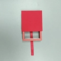 Square red slide-out jewelry display box with matching ribbon handle for gifts - Floating Box + Plastic Drawer Box / 70*70*20mm / Red