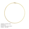 Elegant 2mm gold-plated stainless steel flat snake bone chain necklace for women - 2mm (40cm) / Gold
