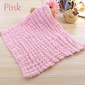 Pink six-layer muslin cotton baby washcloth with 3D bubble texture and soft finish - Light Pink