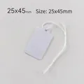 White 25x45mm jewelry price tags with strings for glasses and accessories 500pcs - 25x45mm (500 Pcs) / White
