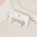 Parure de boucles d'oreilles en acier inoxydable avec feuilles de monstera et zircon - Feuille de Palmier Argent