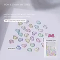 Amuletos de uñas de resina corazón macarrón con lentejuelas irisadas modelo SP-1116 - Estilo Corazón (SP-1116) / Pack de 30