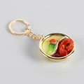 Miniature hot pot keychain toy with realistic ingredients and golden metal ring - Squid Tentacles Hot Pot / Gold Key Ring Style