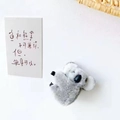 Cute 3D plush koala hair clip in dark grey and white, stylish cartoon hair accessory - Grey Koala