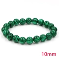 Bracciale elastico di malachite da 10 mm con perline verdi in pietra naturale - 10MM Malachite