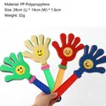 Lot de quatre mains de supporters colorées en plastique avec smileys en vert, jaune, rouge, bleu - Avec Smiley (Standard) / 28cm