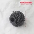 10cm Black pinecone Christmas ball with glitter spikes and hanging loop for tree decor - Pure Black Pinecone 10CM