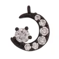 Black plated crescent moon pendant with zirconia stones in a dark sweet style - Moon & Star Pendant / M603046-Black
