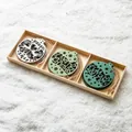 12-piece set of laser-cut wooden Christmas tree ornaments in white and green tones - Green Christmas Ball / 12-Piece Set