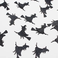 Sparkling black glitter witch silhouettes on broomsticks for Halloween party decoration - Black Glitter Witch