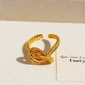 Französischer vergoldeter Knotenring in Flechtoptik, offen und glänzend für Damen - Einstellbar Offen / Gold