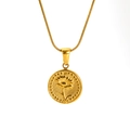 Collana con ciondolo a margherita dorata in rilievo su catena snake dal design floreale - Febbraio Margherita