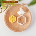 Mini snowflake cookie mold with white spring-loaded stamp for Christmas cake baking - Snowflake L
