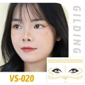 Golden freckle face tattoo stickers VS-020 for party makeup decorations with gilding effect - VS020 (Gold Symmetrical Scrolls)