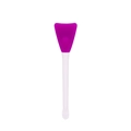 Dual-head silicone face mask brush with purple fan-shaped head and white handle - Fuschia