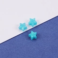 Drei 8mm blaue synthetische Opal-Sternperlen mit schillerndem Glanz für Schmuckherstellung - Himmelblau